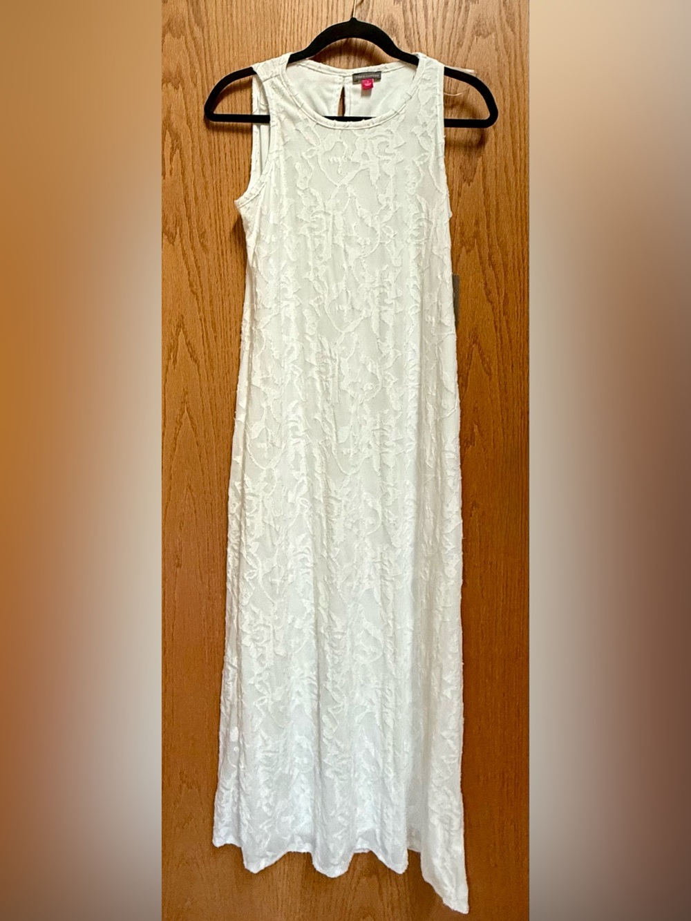 Vince Camuto Cream Textured SleevelessMaxi Dress